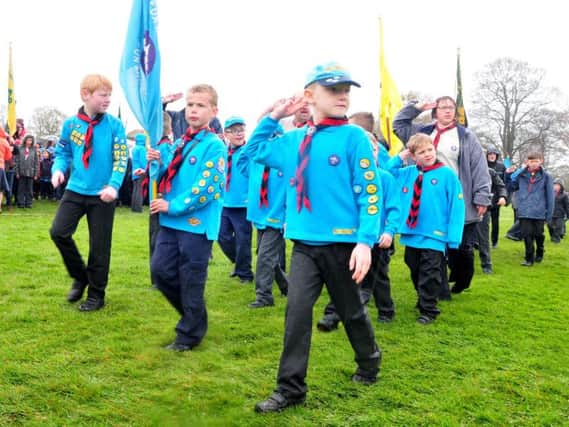 Scouts taking part in the annual St George's Day parade