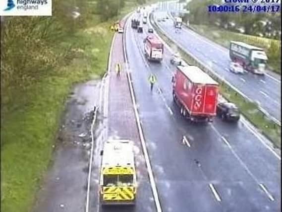 Two lanes were closed as a result of the accident
Pic: Highways England