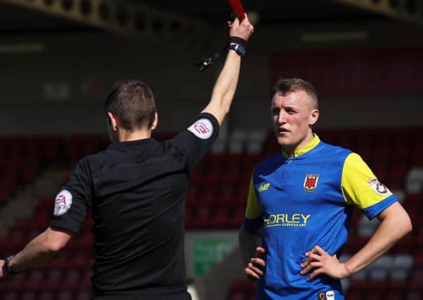 Jack Sampson was shown a straight red on Saturday