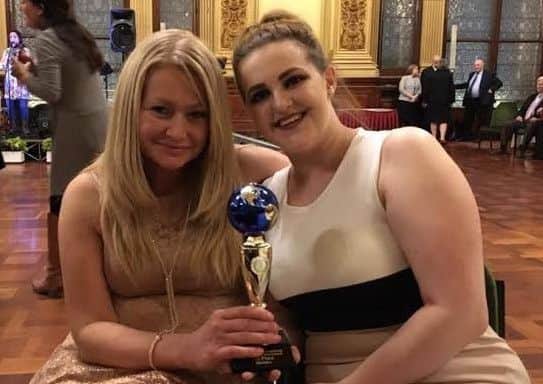 Phoebe Dearden ( Right,)  and Emma McAndry at the world student mediator competition