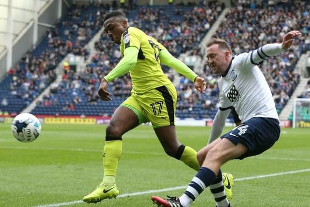 Captain for the day Aiden McGeady sends over a cross against Rotherham.