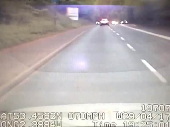 Police had to drive at 70mph just to keep up with the car (Pic: Lancashire Road Police)