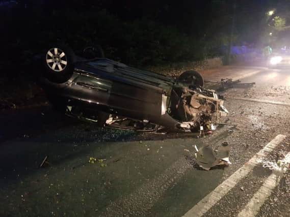 Nobody was seriously hurt in the crash, police said (Pic: Lancashire Road Police)