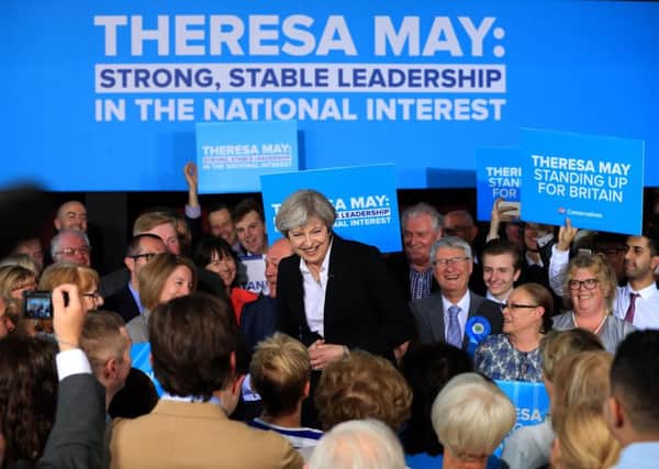 Prime Minister Theresa May speaking at Mawdesley Hall in Ormskirk
