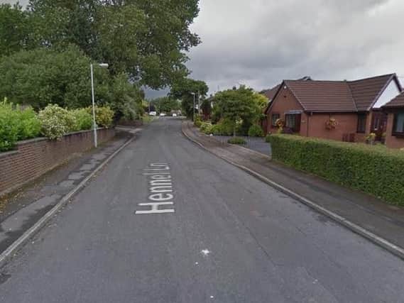 The car was spotted travelling at dangerously high speeds along Hennel Lane. 
Pic: Googlemaps