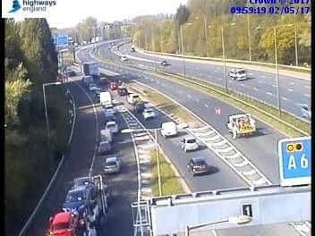 Tailbacks are reported back to Broughton Interchange
Pic: Highways England