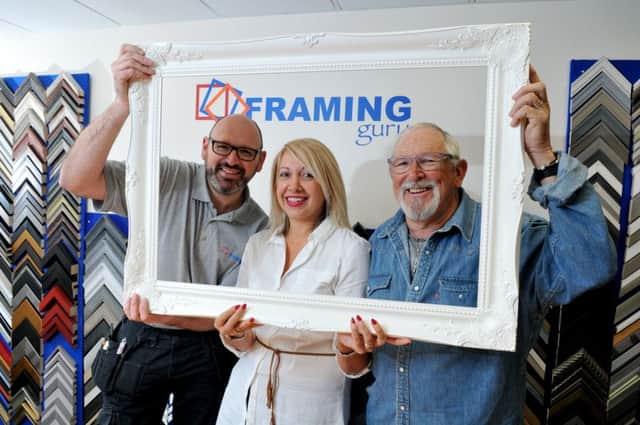 Photo Neil Cross
Gill and Mick Nightingale own and run local preston firm Framing Guru  providing a bespoke picture framing service to the public and trade supplying  picture frames and mirrors to local bars ,restaurants and football clubs
Mick, Gill and Terry Nightingale