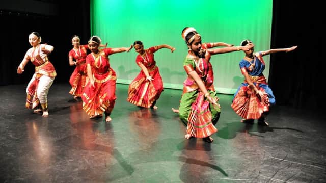 Dancers in action during the show
 
Swati Dance Company celebrates International Dance Day at Preston's College, Fulwood