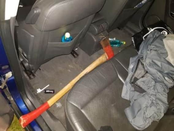 The axe was discovered in the back of a Citroen Berlingo