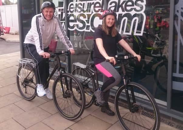Amy Draper and her dad Jeff, who will be cycling from Preston to London to fund-raise for Project Trust