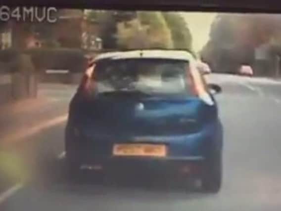 Footage released by police shows the car unwittingly pulling out in front of the police car on Garstang Road at around 3:15pm.
Pic: Lancs Police