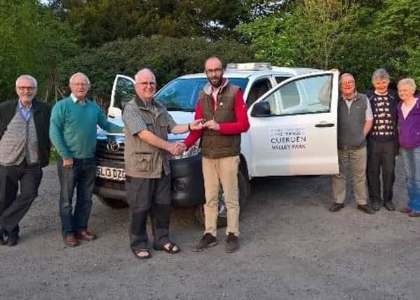 Pictured (L-R) are Friends Committee Members Phil Procter, Dave Weedon, David Beattie (handing over the keys to Park Manager Simon Thorpe), Jack Spickett, Maureen Hesmondhalgh and Jean Stainton.