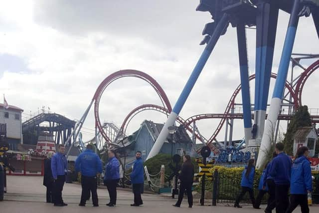 The scene at Drayton Manor Theme Park in Drayton Manor, Tamworth