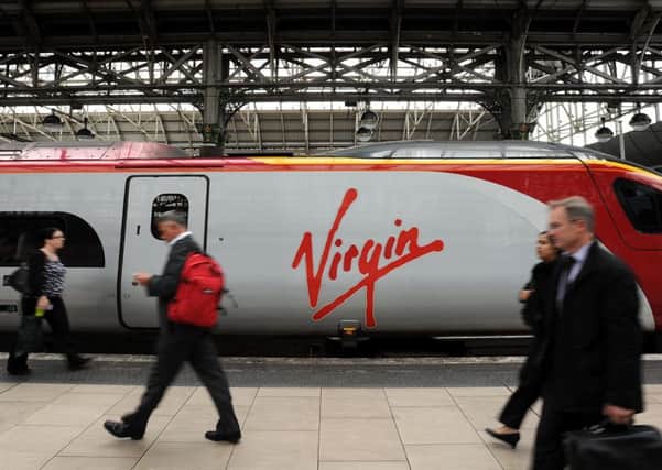 Virgin train at Manchester Piccadilly station
