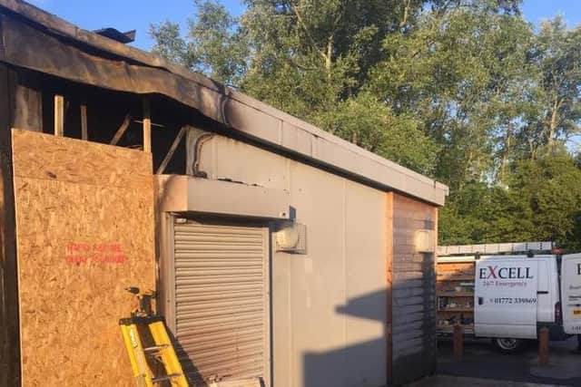 More than 40 firefighters were called to a blaze in a rugby clubhouse in Leyland