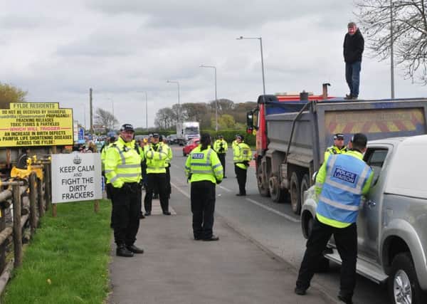 Lancashire Police officers deployed to police protests at the Preston New Road fracking site