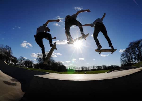 Preston skater 'Liffy' jumping over Preston skatepark at Moor Park in Deepdale