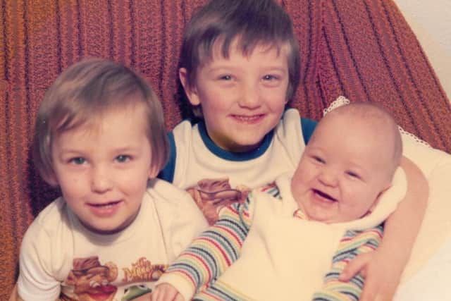 LEP  - 10-05-17 *SUBMITTED PIX 
Danny Sculthorpe as a baby with brothers Paul and Lee.

Danny Sculthorpe, former Wigan Warriors Rugby League player, talks about his life and battle with depression - feature for Mental Health Awareness Week.