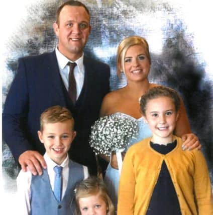 LEP  - 10-05-17 *SUBMITTED PIX 
Danny Scluthorpe with wife Natalie, son Louie and daughters Isla and Ellie, right.


Danny Sculthorpe, former Wigan Warriors Rugby League player, talks about his life and battle with depression - feature for Mental Health Awareness Week.