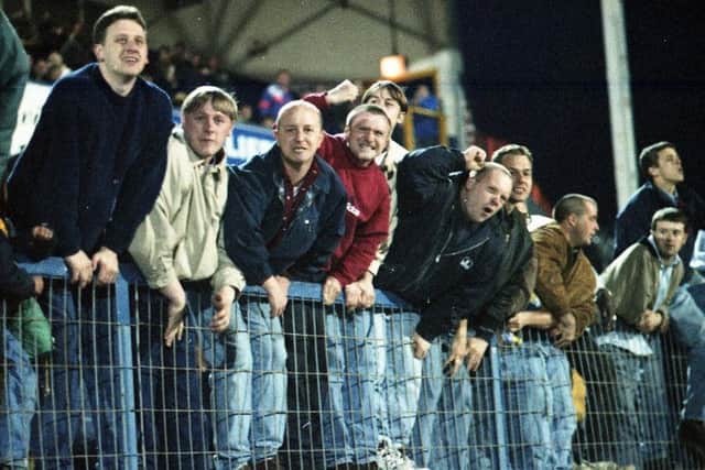 Fans get ready to invade the pitch at Deepdale after PNE beat Torquay in the play-off  semi-finals in 1994