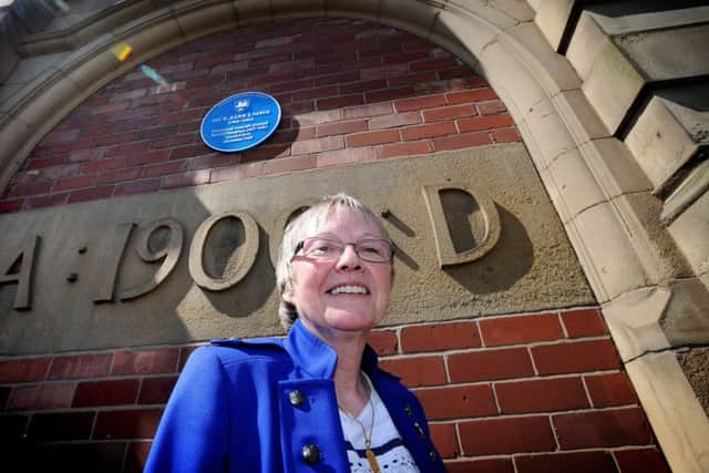 Unveiling of a blue plaque on the site of the Dick,Kerr Factory, Preston, where the first women football team was formed in December 1917.  Author Gail Newshaw, who wrote a book about the team. Picture by Paul Heyes, Thursday May 18, 2017.