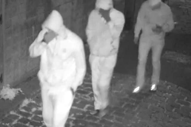 Police would like to trace these three men in connection with the incident.