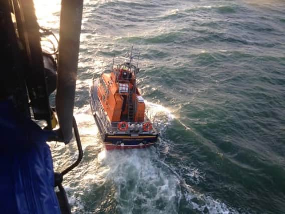 The Eyemouth RNLI inshore and offshore lifeboats were involved in the search while local coastguard teams looked along the shore.