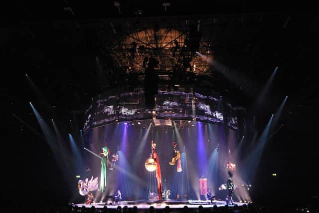 BIRMINGHAM, ENGLAND - MAY 05: General view of Take That on the opening night of Wonderland Live 2017 at Genting Arena on May 5, 2017 in Birmingham, United Kingdom. (Photo by Dave J Hogan/Dave J Hogan/Getty Images) *** Local Caption *** Take That
