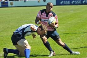 Bingham (right) claimed two tries