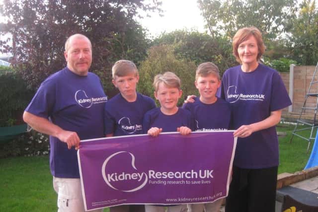Steven Dunn, wife Susan and sons Jonothon, Nathan and Lawson....The family are fundraising for Kidney research after Jonothon was diagnosed with Iga Nephropathy