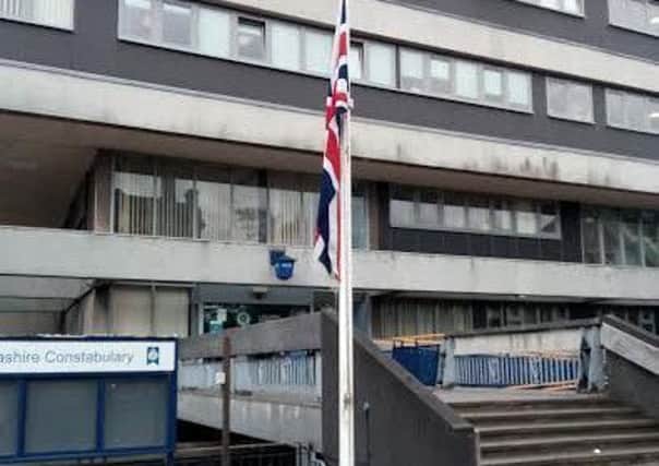 Chorley Police Station flag at half mast