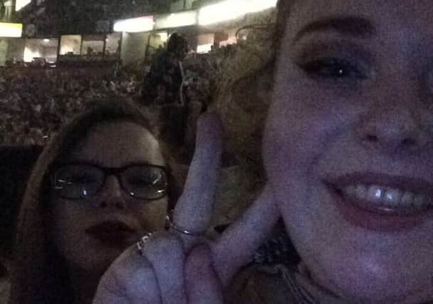 Ella McDonnell and her friend Emily at the Manchester Arena prior to the attack.