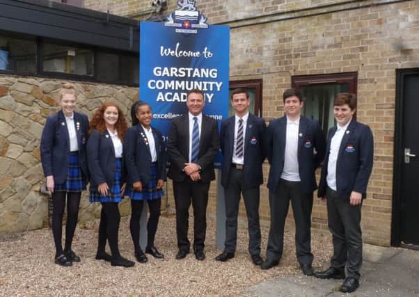 New head prefects at Garstang Community Academy pictured with headteacher Alisdair Ashcroft 

Michael Fisher  Head Boy and Jasmine Jolly Head Girl. 
 Assisting them will be Matthew Jennings & Myles Sutcliffe as Deputy Head Boys and Faye Mower and Lucy Hodson as Deputy Head Girls.