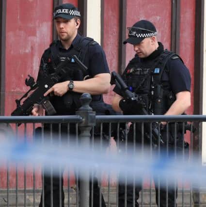 Police close to the Manchester Arena