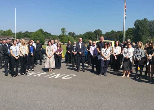 Lancashire Police held a minute's silence at its Hutton headquarters