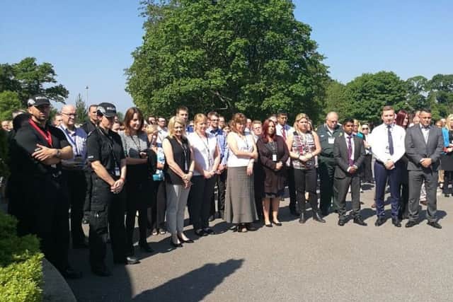 Lancashire Police held a minute's silence at its Hutton headquarters