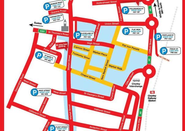Chorley town centre parking map