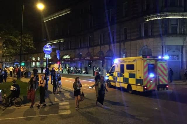 Picture taken by Lanchasire Post columnist Darryl Morris moments after the suicide bomb attack on manchester Arena.