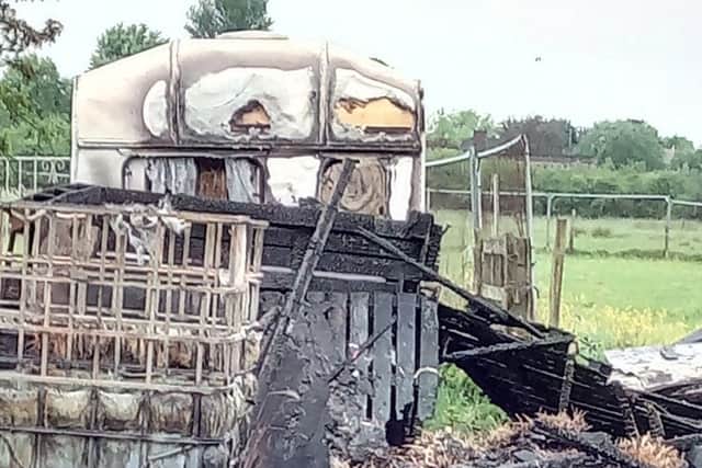 One  caravan  was destroyed and another damaged in the fire at land off  Sulby Drive, Ribbleton.