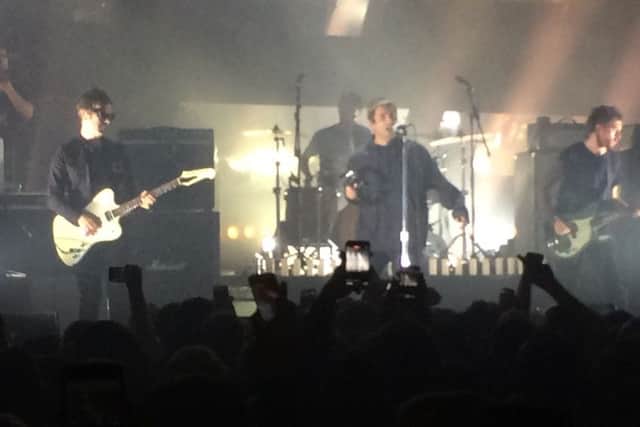 Liam Gallagher on stage at the Ritz