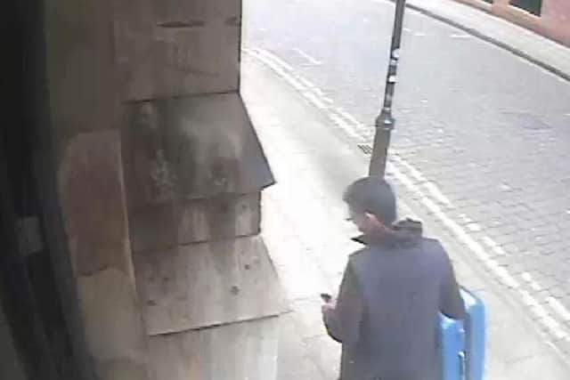 Abedi was carrying a distinctive blue suitcase