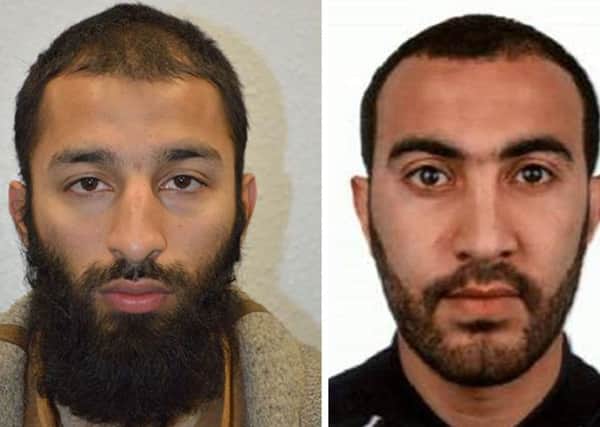 Metropolitan Police undated handout photo of Khuram Shazad Butt (left) and Rachid Redouane