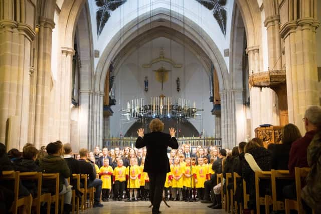 Children in Lancashire sing at a previous event at Blackburn Cathedral