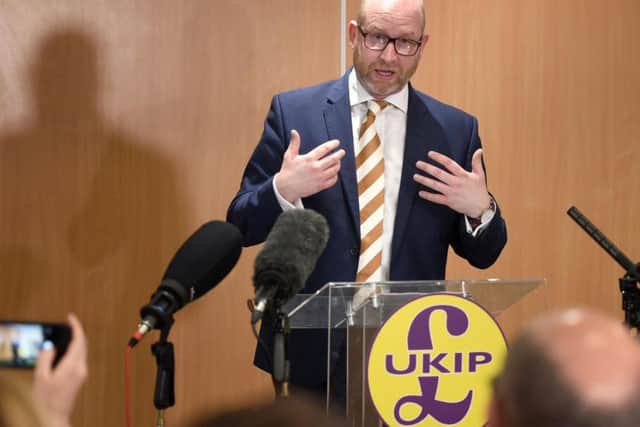 Ukip leader Paul Nuttall speaks during a press conference at Boston West Golf Club where he announced that he is standing down as party leader