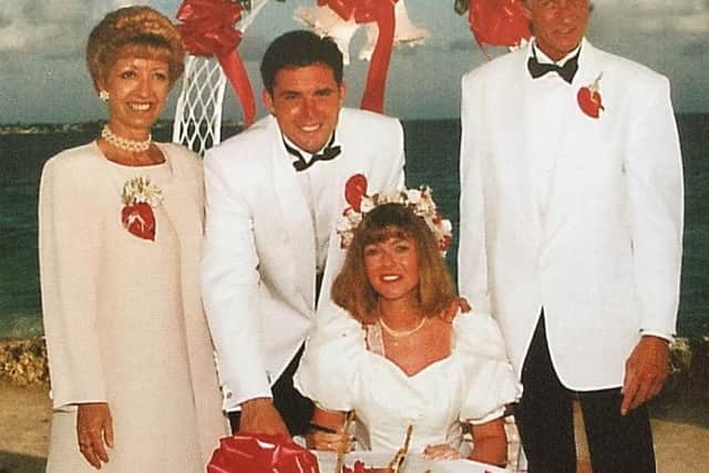 Michelle's parents Christine and Mick Thompson helped celebrate Tony and Michelle's wedding in 1995