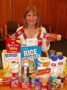 Preston SI member Karen Rainford collecting food for the Salvation Army