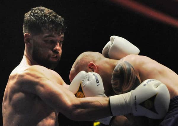 Scott Fitzgerald in action during his last bout against Andrej Cepur