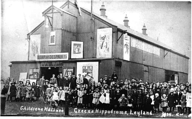 Youngsters queueing outside Greens Hippodrome in Leyland in 1936