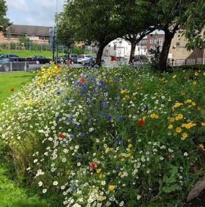 Flowerbed on Stanley Street, outside Preston prison which is now looked after by 32-year-old Lucy Parkinson.