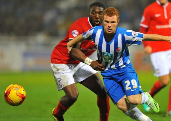Adam Campbell in action during his time at Hartlepool.